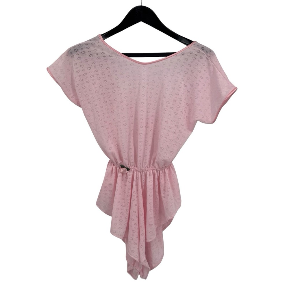 Night Winks Vintage 90s NEW Pink Sz M Coquette Heart Jumper Sleepwear